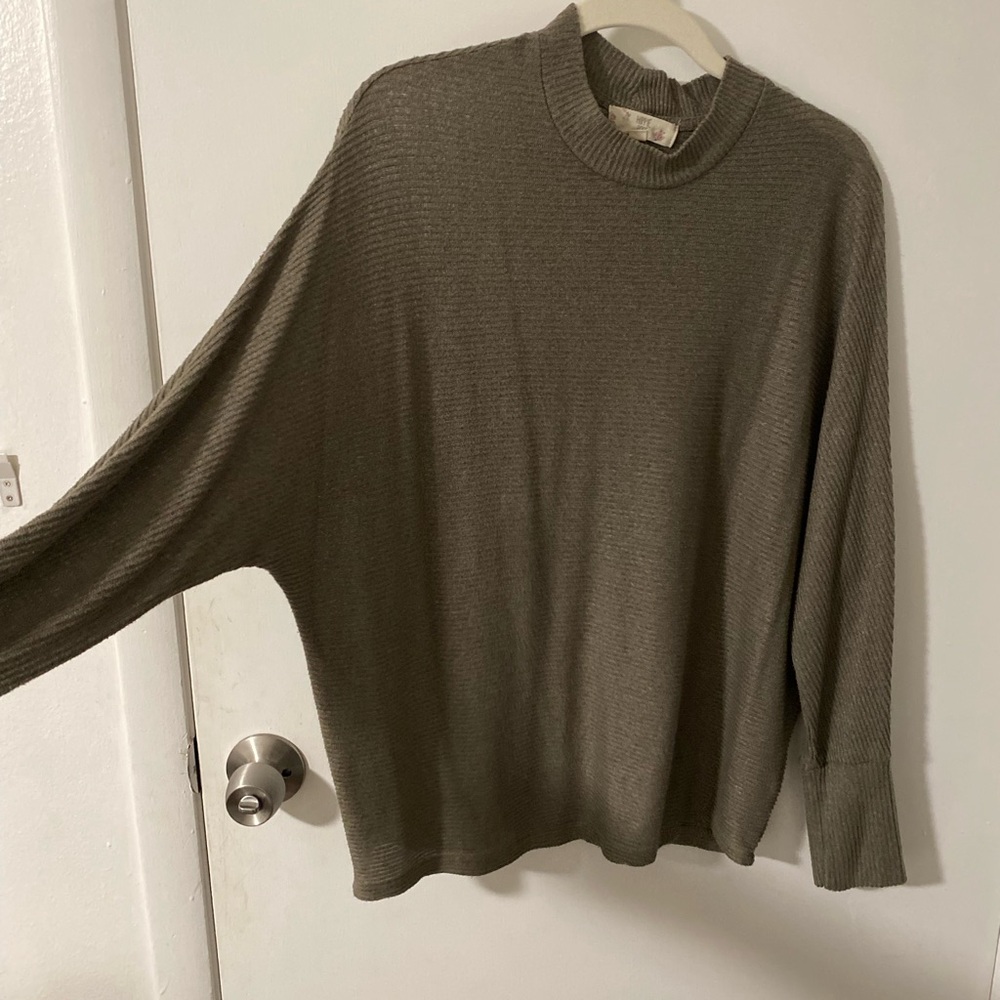 Hippie Rose Women’s Knit Pullover Mockneck Long Sleeve Top